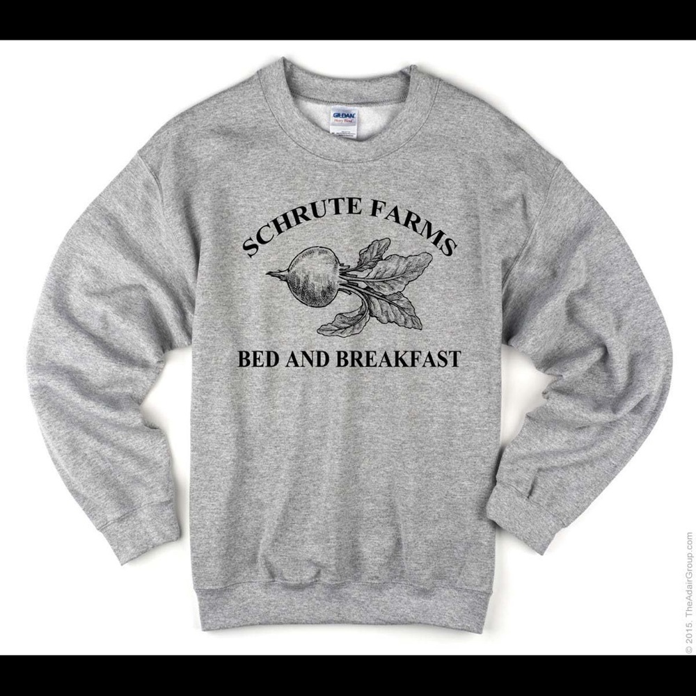 Schrute Farms Bed and Breakfast Grey Sweatshirt